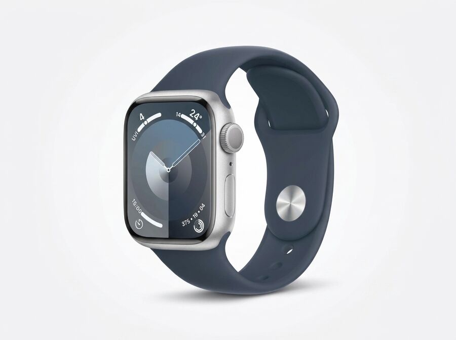 Apple Watch Series 9 (GPS, 41 mm) Aluminium mit Sportarmband M/L