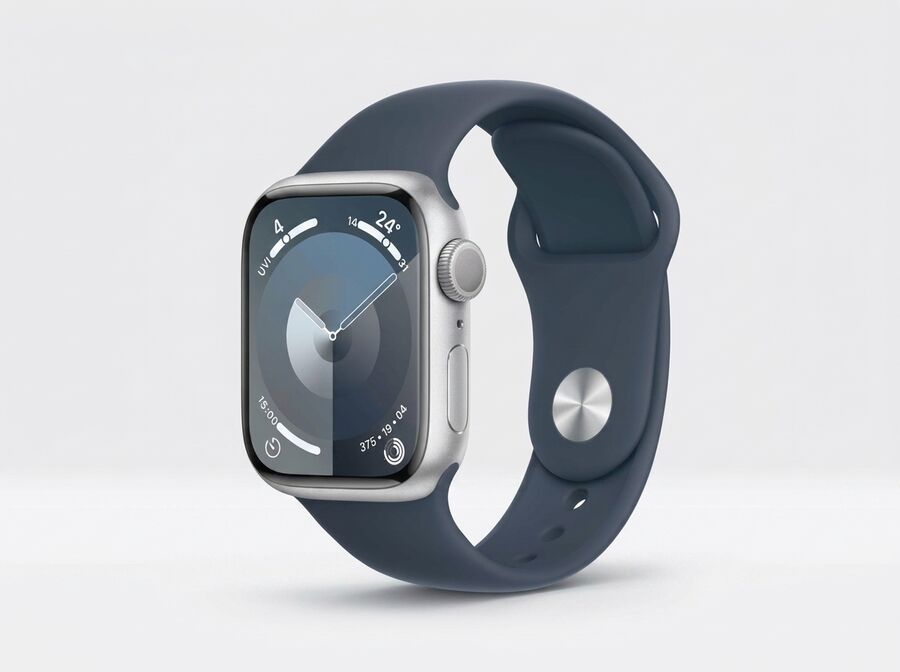 Apple Watch Series 9 (GPS, 45 mm) Aluminium mit Sportarmband S/M