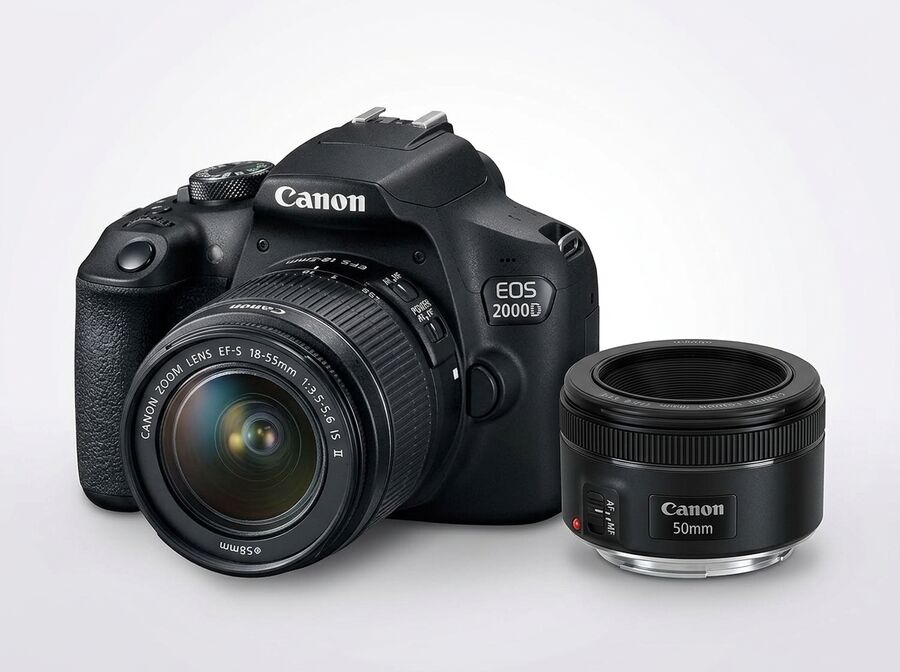 Canon EOS 2000D Kit 18-55mm IS II + 50mm f/1.8 STM