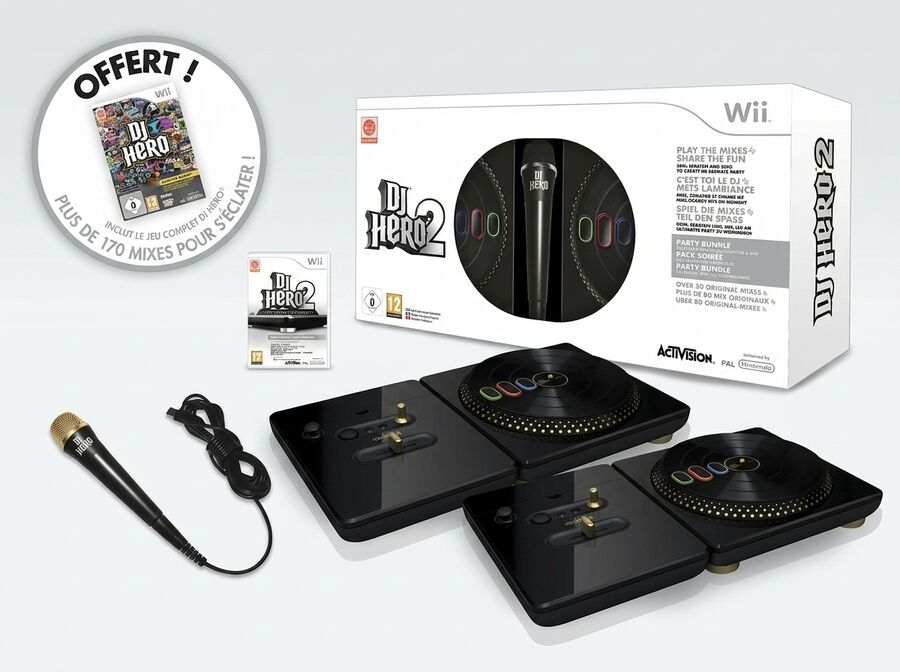 DJ Hero 2 Party-Bundle (2 Turntable-Controller + Mikrofon)