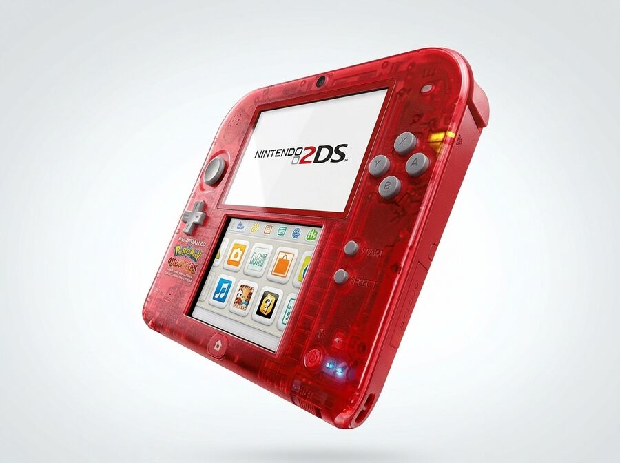 Nintendo 2DS Transparent Rot inkl. Pokémon Omega Rubin