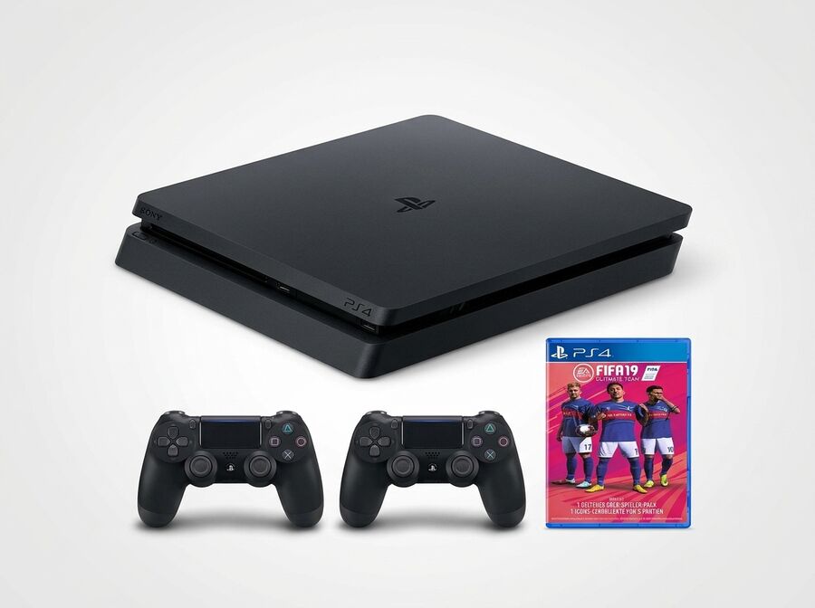 PlayStation 4 Slim 1TB inkl. FIFA 19 + 2 DualShock 4 Controller