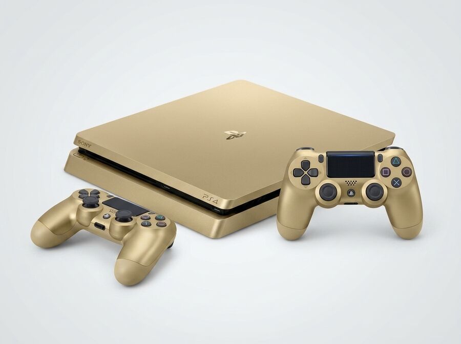 PlayStation 4 Slim 500 GB Gold inkl. 2 Controller