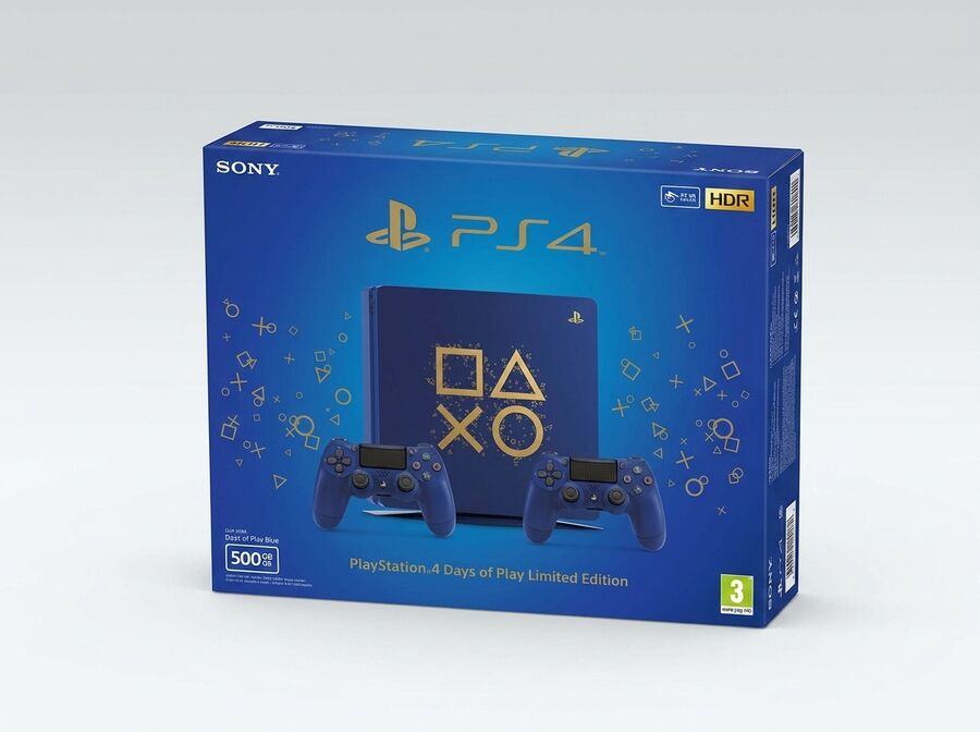 Sony PlayStation 4 Slim 500 GB – Days of Play Limited Edition (Blau, inkl. 2 Controller)